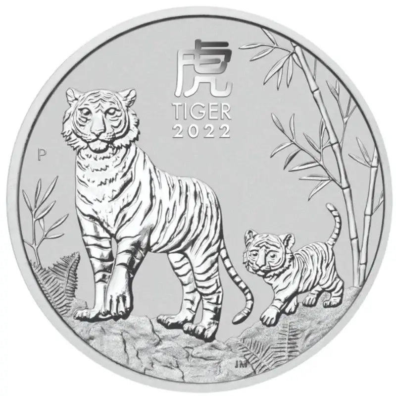 2oz Silver Coin from Perth Mint, Year of the Tiger, 2022 Lunar series